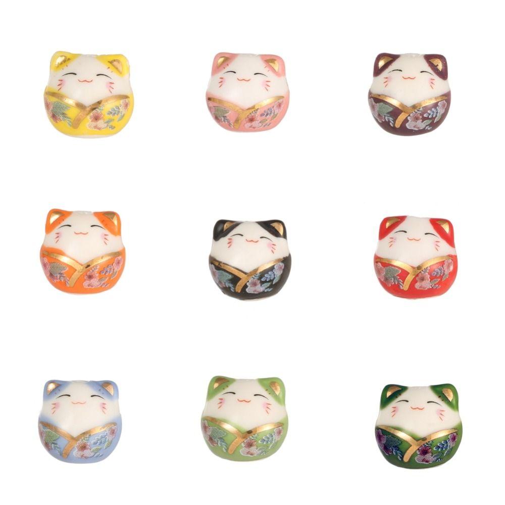 Изготовление браслета Бусины Плутос Кот Кот Удачи Разделительные бусины Манеки-неко Бусины DIY Ювелирные изделия