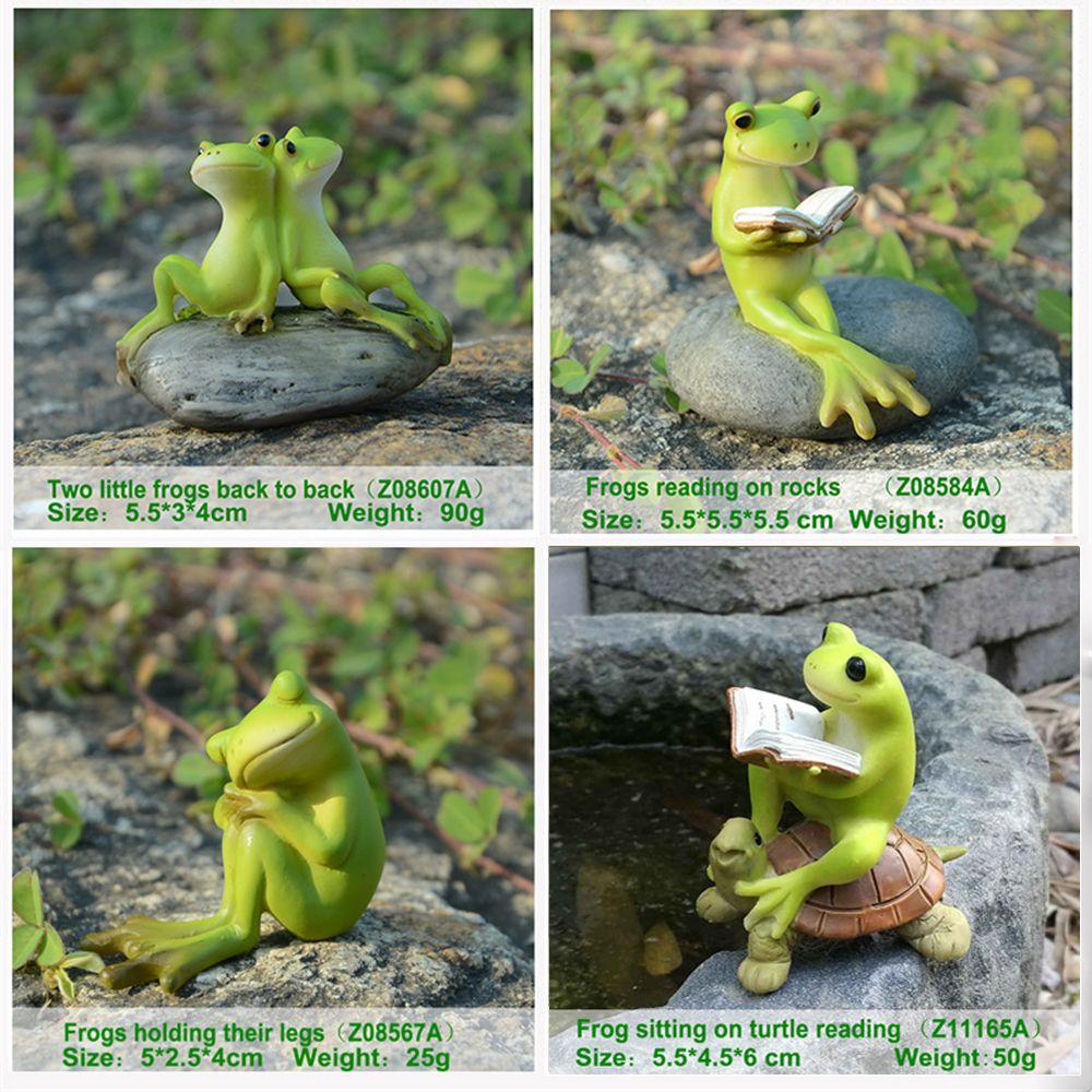 Indoor Miniature Landscape Polyresin Statue Fairy Garden Decor Home Decoration Figurine Frog Statue