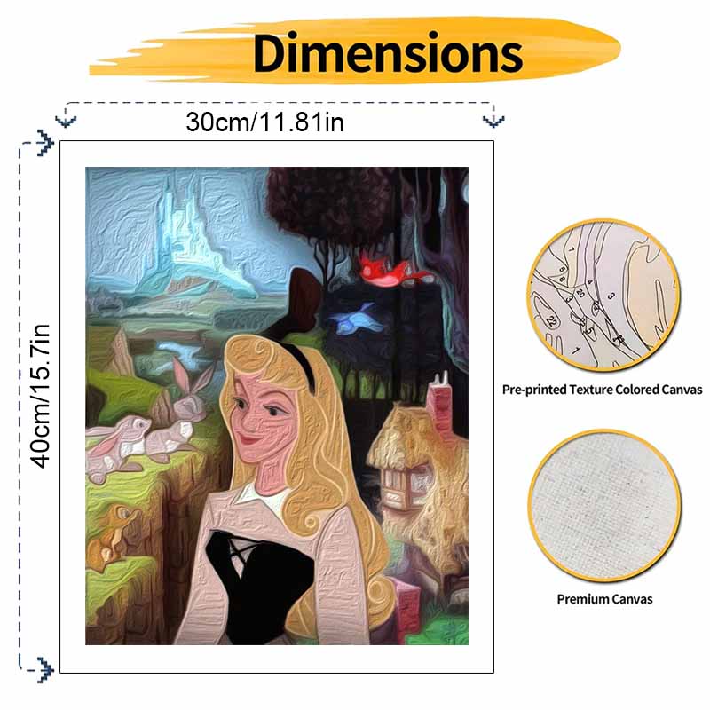 Disney Sleeping Beauty Aurora oil painting digital painting art kit handmade diy painting home decoration gift