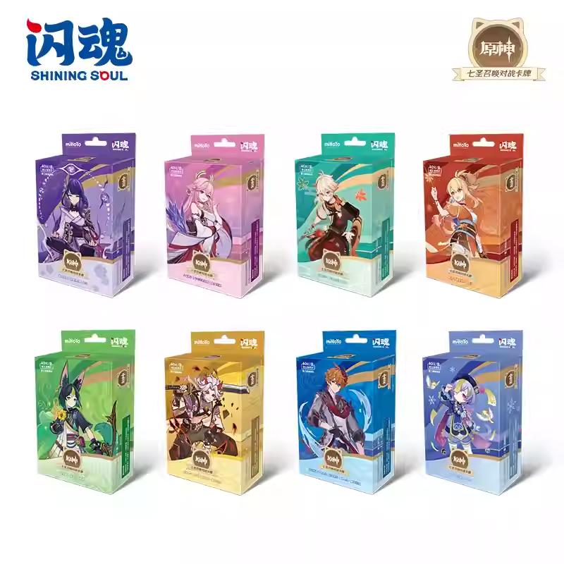 100% Оригинальная карта Genshin Impact Genius Invokation TCG Боевая карта Ху Тао Райдэн Сёгун Карточка из коллекции персонажей Детская игрушка Подарки