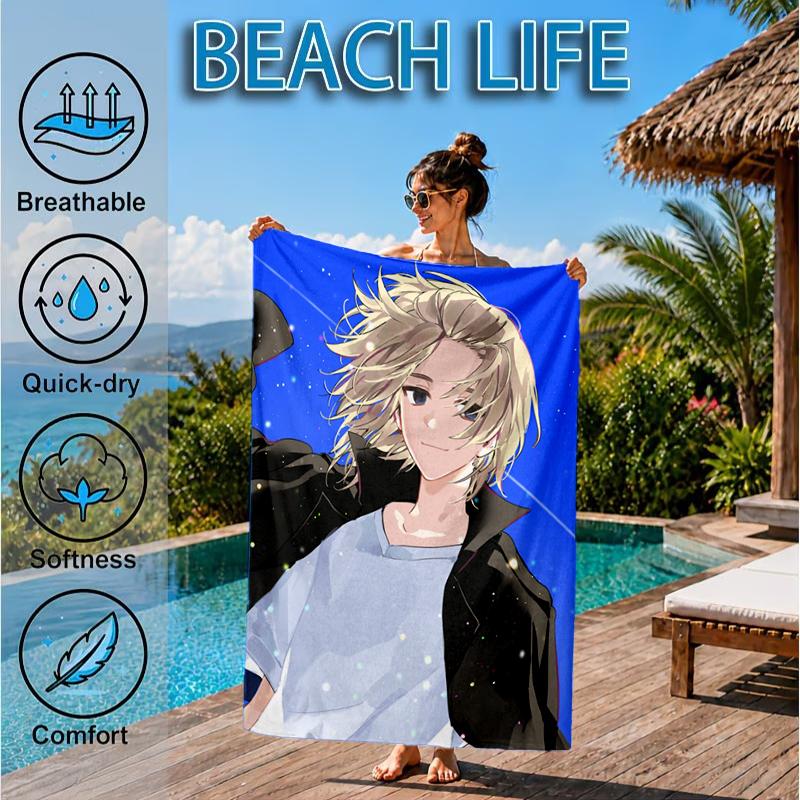 Tokyo anime Beach Towel, Microfiber Beach Towel, Perfect For Pool, Beach, Travel, Home Decor Beach Party Fan gifts