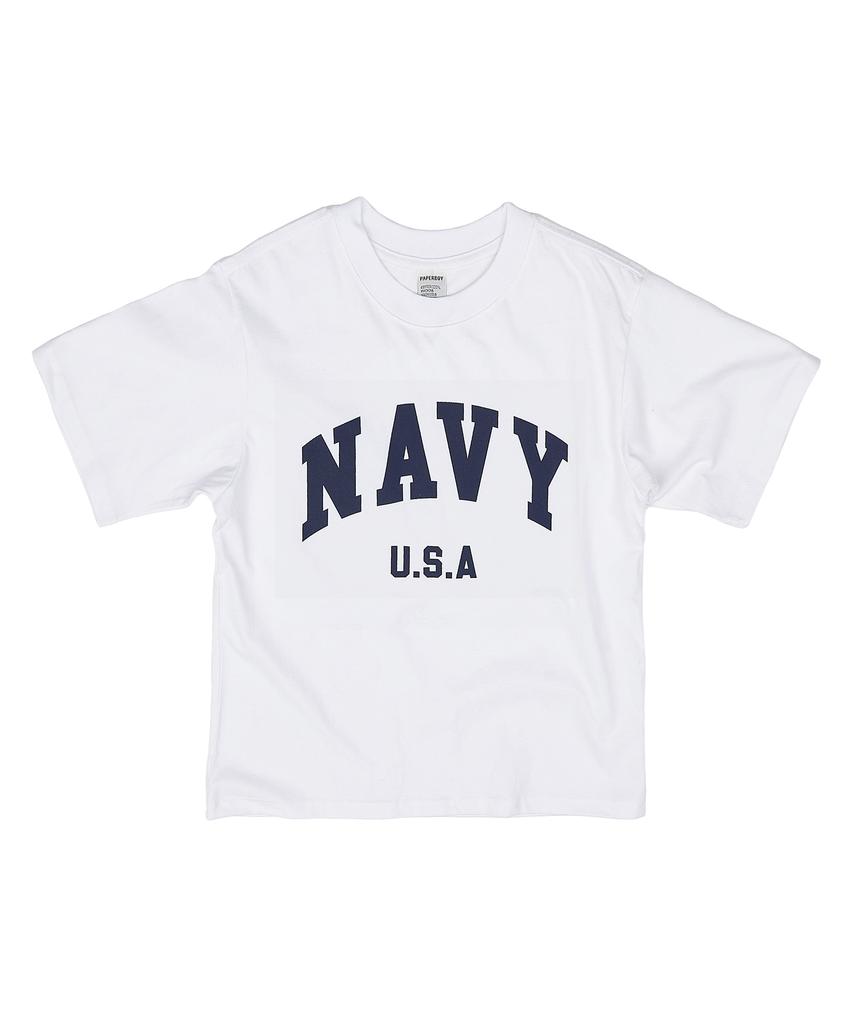 PAPERBOY Navy U.S.A Short Sleeve T-Shirt - White & Navy