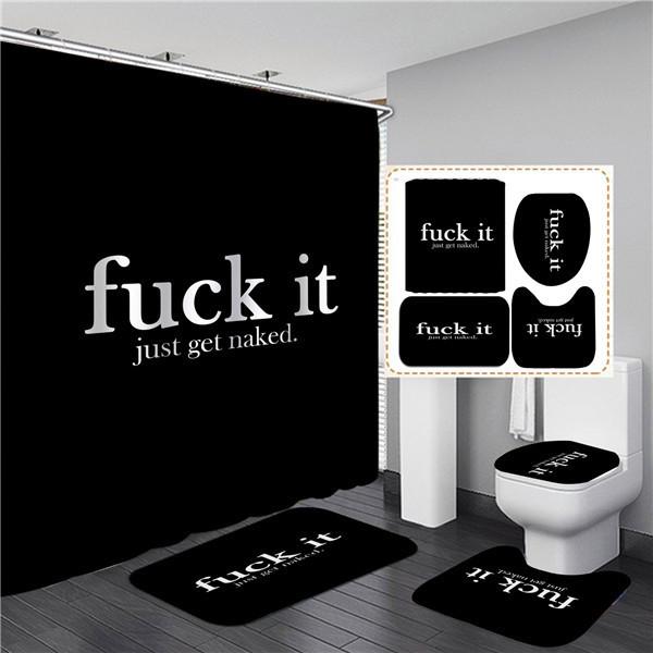 4 шт., полный комплект, занавеска для душа, крышка унитаза, чехол для сиденья, коврик для декора ванной комнаты, водонепроницаемая занавеска для душа, нескользящие коврики