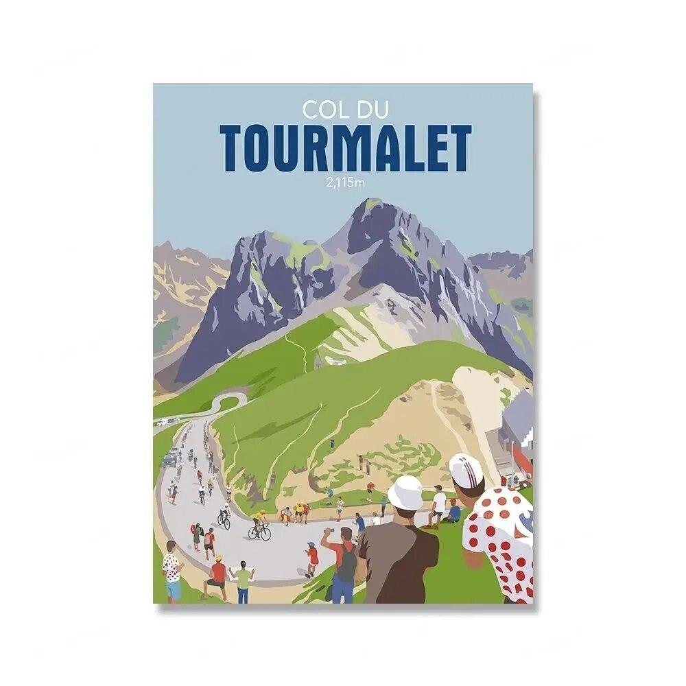 Мир города велосипедные гонки Велоспорт высоко в горах настенная живопись на холсте печать велосипедный спортивный постер фотографии для гостиной