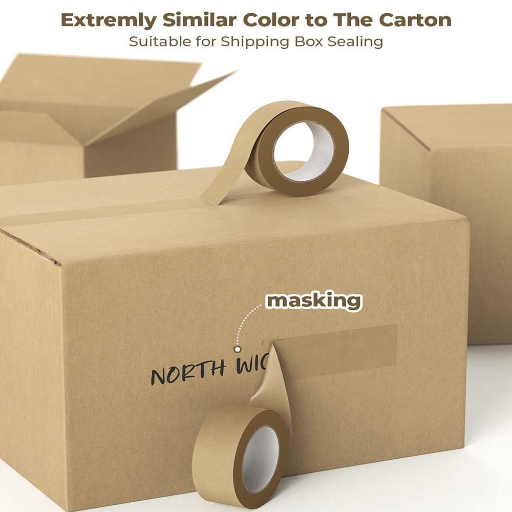 30 м/рулон самоклеящаяся упаковочная лента для запечатывания коробок коричневая крафт-бумажная лента