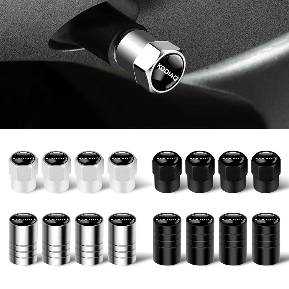 For Skoda Scala 4Pcs Car Wheel Tire Valve Stem Cover Cap Badge Accessories For Skoda Rapid Fabia Superb Kodiaq Kamiq S Virs VII Octavia Scala