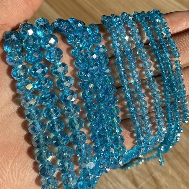 3/4/6/8 мм граненые круглые австрийские хрустальные бусины, блестящие стеклянные бусины-распорки Rondelle для рукоделия, изготовления ювелирных изделий, сделай сам, браслет 15 ''
