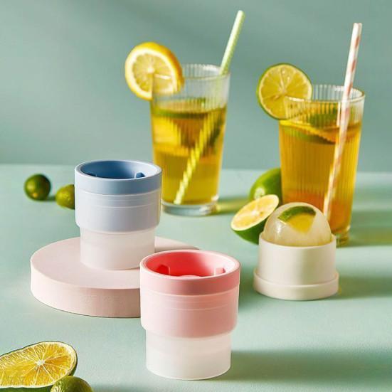 4Pcs Ice Hockey Mold with Lids Easy Release Sphere Ice Cube