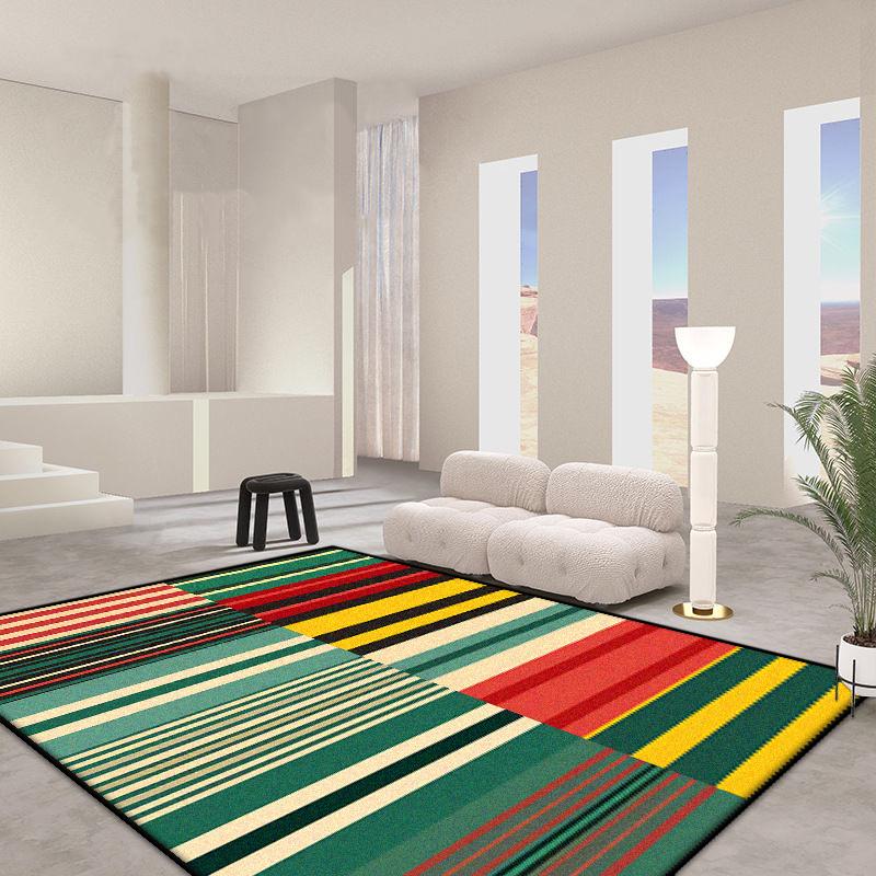 Французский стиль Простой черно-белый полосатый ковер Гостиная Украшение дома Спальня Прикроватный коврик Роскошный Кабинет Гардеробная Нескользящий коврик