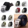 Premium Canvas Belt With Skull Buckle For Men And Women Adjustable 120cm