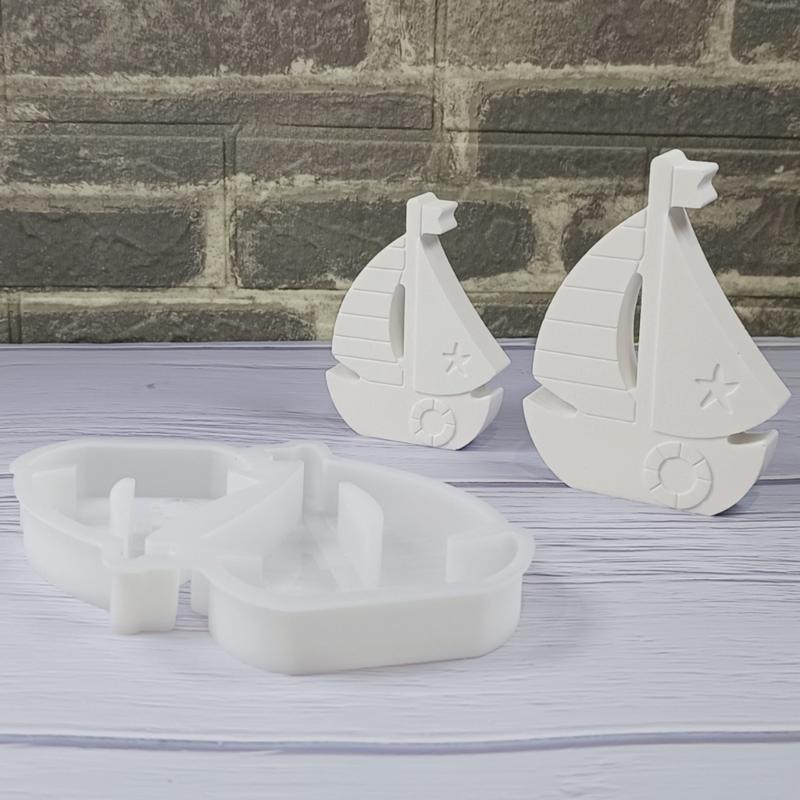 Sailing Ship Silicone Candle Molds for Candle Soap Gypsum Decoration Temperature Resistant Epoxy Resin Molds for Craft