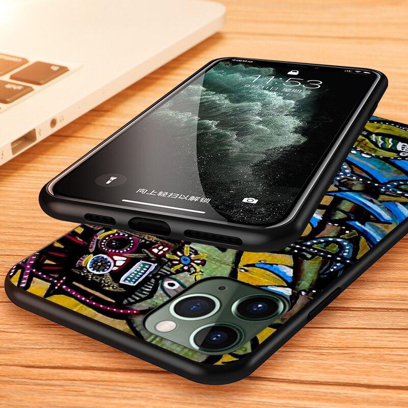 Мягкий черный чехол для телефона Jean Michel Basquiat Art Graffiti для Apple iPhone 13 12 11 SE XS XR X 7 8 6 5 S mini Plus Pro MAX 2020