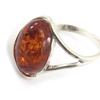 Серебряное кольцо с янтарем 'Inspiration' - 16x10 мм