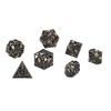 7pcs Copper Polyhedral Dice Christmas Party Exquisite Hollow Dice Set Props for Role Playing Games