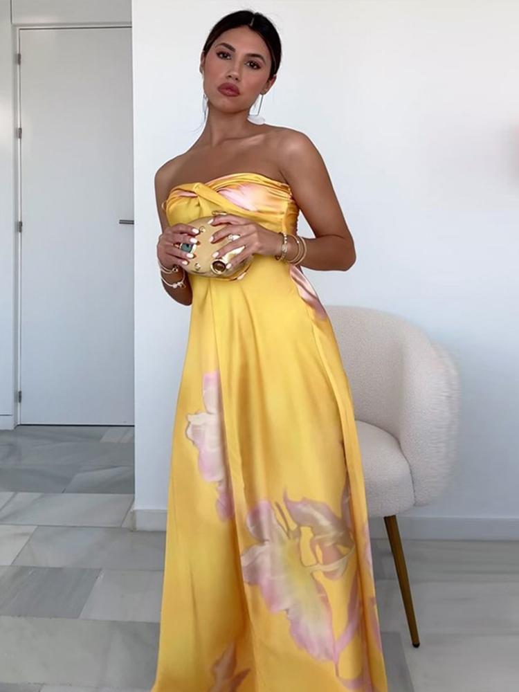 Длинное платье с принтом для вечеринки, женское летнее праздничное пляжное свободное женское вечернее платье без рукавов