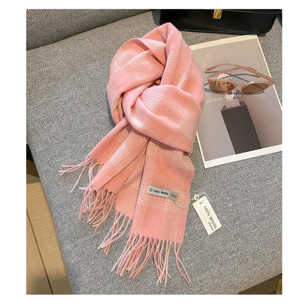 Warm Cashmere Scarf Long Lady Shawl Wraps Luxury Plaid Scarf  Winter