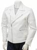 Slim Fit Biker WHITE Jacket Men Pure Leather Casual Classic 100%Genuine Lambskin Handmade