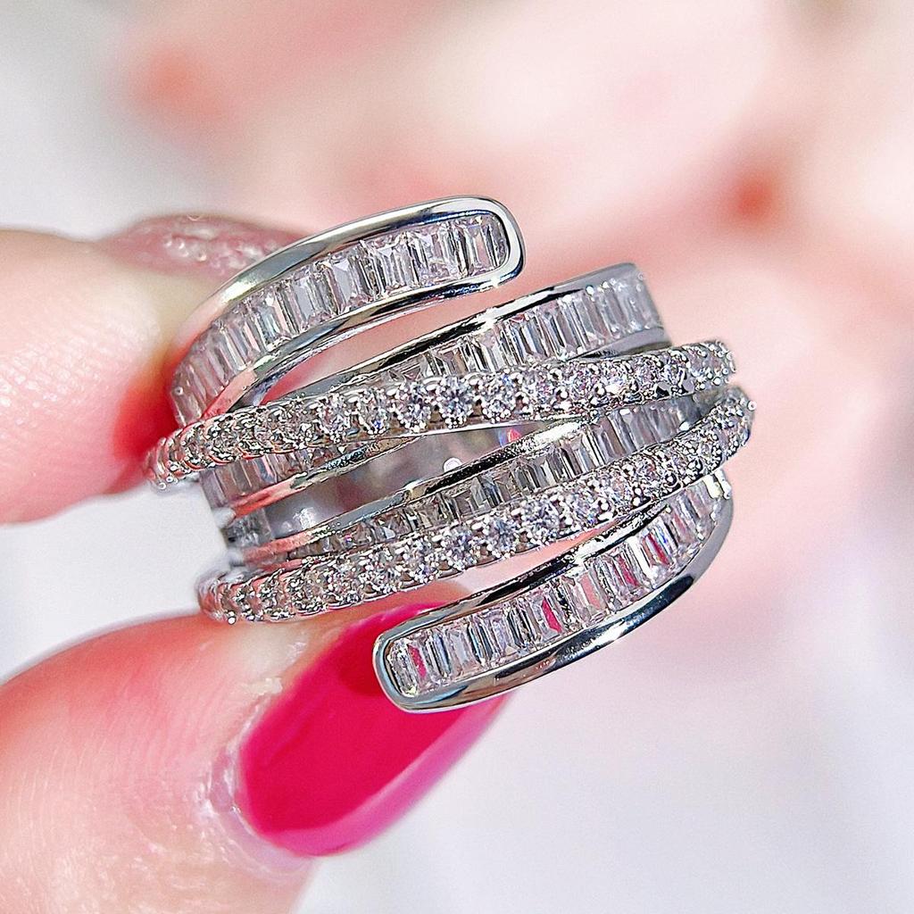 CMM Новое блестящее обручальное кольцо с кубическим цирконием для женщин, геометрический дизайн, Роскошное модное женское кольцо, вечерние ювелирные изделия, подарок