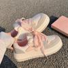 Spring Thin Breathable Mesh White Shoes Bread Shoes Thick Baseplate Shoes with Skirt Women's Shoes