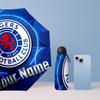 Rangers FC Manual Five Fold 8 Rib Umbrella Support Custom Text, Lightweight Travel Umbrella