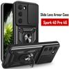 Slide Lens Armor Funda for Tecno Spark 40 Pro 4G Case for Tecno Spark 40 Pro 4G Case Magnetic Ring Stand Holder Cover Capa
