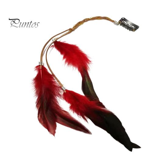 Заколка для волос в виде пера, цветная кожаная длинная заколка для волос с кисточками, легко сочетающийся головной убор, аксессуары для волос для тематических вечеринок