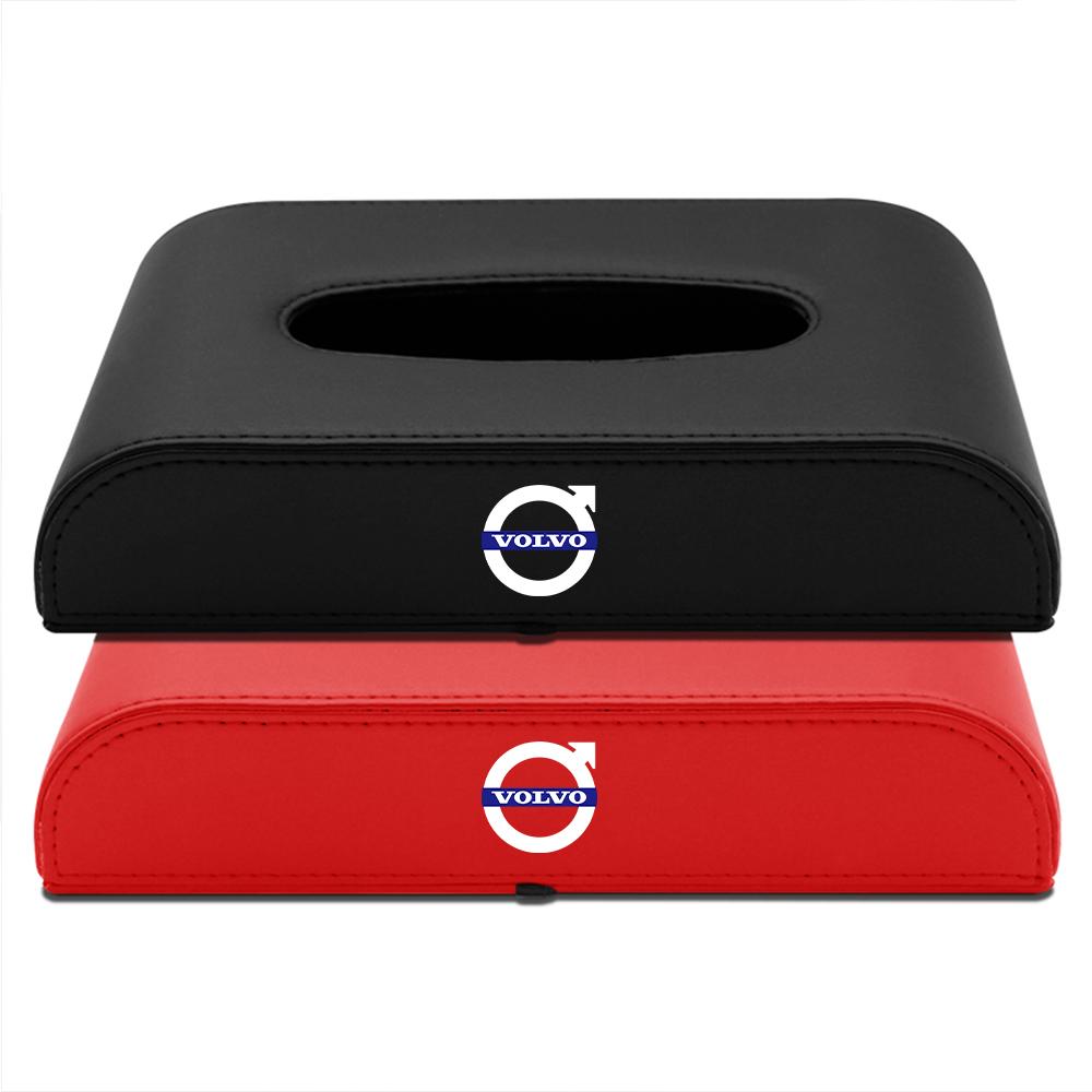 New 3D Leather Tissue Box Drawer Desktop Kitchen Napkin Storage Boxes For Volvo Rdesign T6 AWD C30 S40 S60 S70 S80 V40 V50 V70