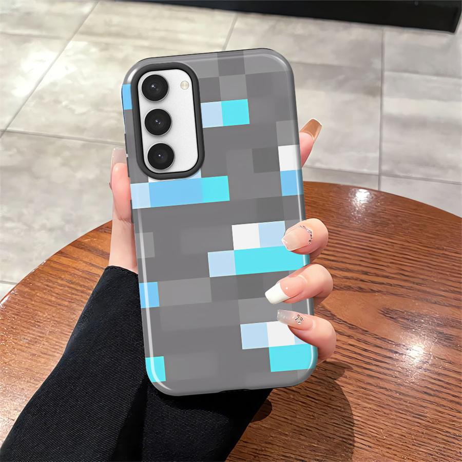 Мультяшный Игровой Пиксельный Блок Чехол для Телефона для Samsung Galaxy S25 A26 A16 A56 S23Ultra S20 FE S25Ultra S23 S24 Ultra A36 Мягкая Крышка