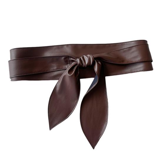 Женский ремень из искусственной кожи с широкими полями, ретро-дизайн, завязывающийся пояс, платья, пальто, завязывающийся пояс, универсальный аксессуар