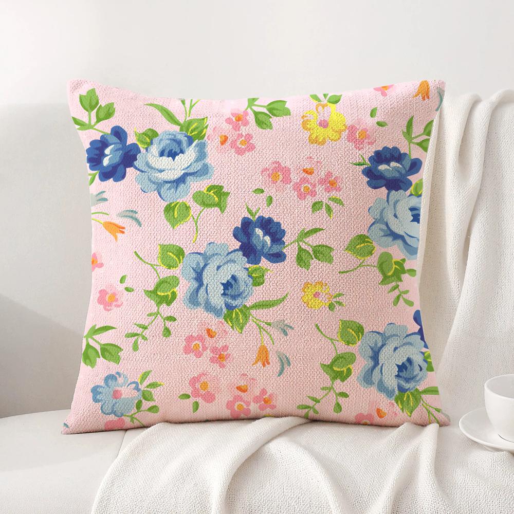 Modern minimalist floral Art Cushion Cover Natural Linen Organic Fabric DoubleSided Printing Sofa Home Decor Gift Pillow Cover