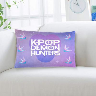 Подушка Demon Kpop Наволочка Двусторонняя печать Полиэстер Наволочка Декор Охотники Huntrix Наволочка Чехол Дом Квадратный 45X45См