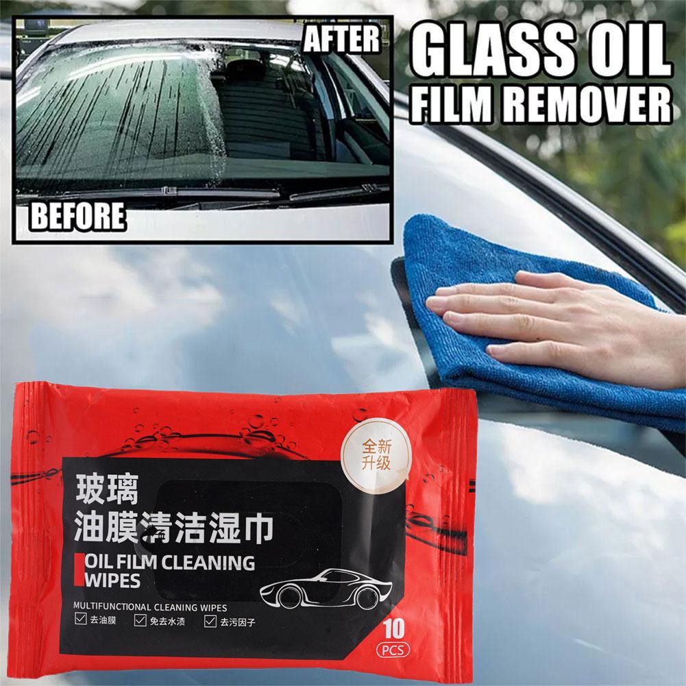 1-10Pcs Car Glass Oil Film Removal Wipes Oil Film Cleaning Wipes Car Oil Stain Cleaner Vehicle Window Powerful Decontamination