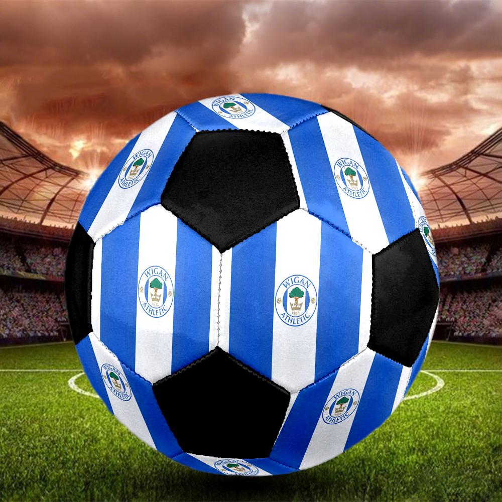 SIZE 5 Wigan Athletic FC Soccer Ball Colorful All Ages Machine Stitched PVC Competition Ready Durable High-Bounce