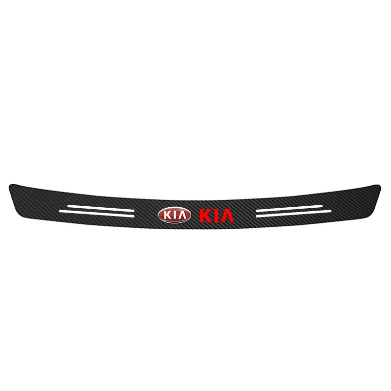AADW1 Car Door Threshold Strips Car Trunk Rear Bumper Protective Carbon fiber Leather Stickers For Kia Sportage Ceed Picanto Niro K5