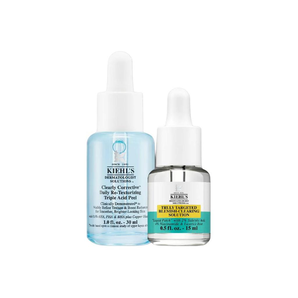Kiehl's Truly Targeted Blemish-Clearing Solution And Clearly Corrective™ Daily Re-texturizing Triple Acid Peel