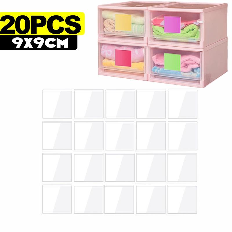 Self-Adhesive Label Holder Clear Card Holders Shelf Tag Label Bag Paper Card Labels Pockets DIY Office Organizing Classify Items