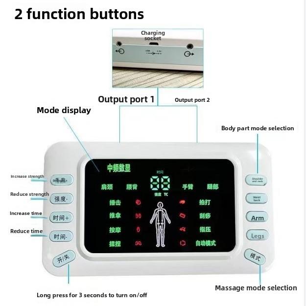 Frequency Charging Dual Output Digital Meridian Physiotherapy Instrument Lumbar Neck Cervical Spine Acupuncture Electrotherapy Pulse Massager