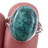 Natural Tibetan Turquoise Gemstone Handmade 925 Sterling Silver Ring Size 8 Z5C01