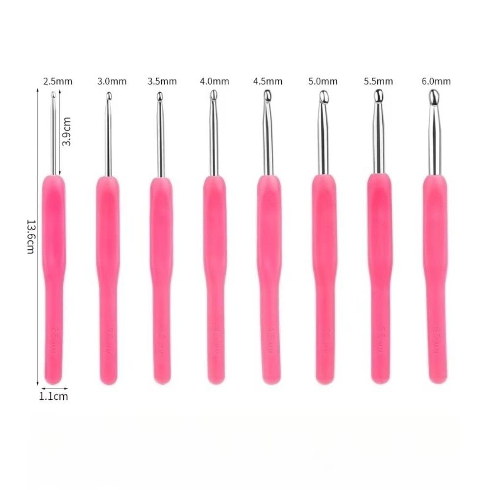 8 Pieces Crochet Hooks 2.5-6.0mm Sizes Yarn Needles Set New Knitting Needles For Crochet Amigurumi