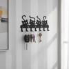 Nordic Cat Wall Hat Hanger Black Clothes Storage Rack Save Space Key Holder  Bathroom