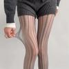Sexy Hollowed Fishnet Pantyhose Elastic Breathable Mesh Stockings Striped Fishnet Stockings JK Style