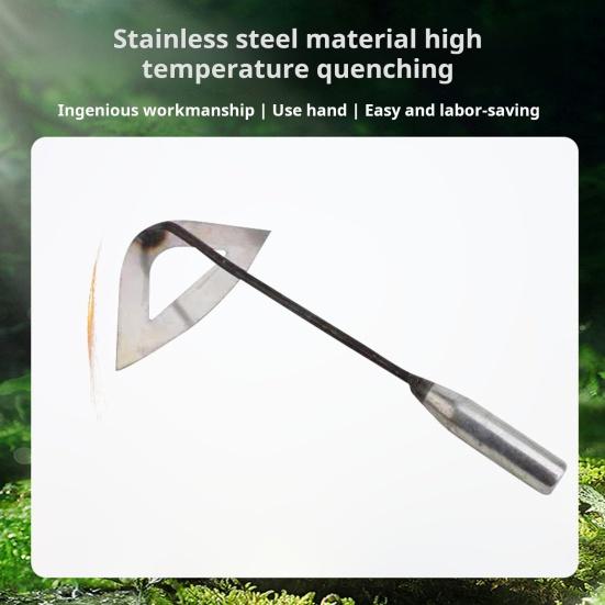 Садовая полая мотыга, артефакт для прополки с ручкой, высокая прочность, нержавеющая, не легко деформируется, широко используемый инструмент для удаления сорняков на открытом воздухе