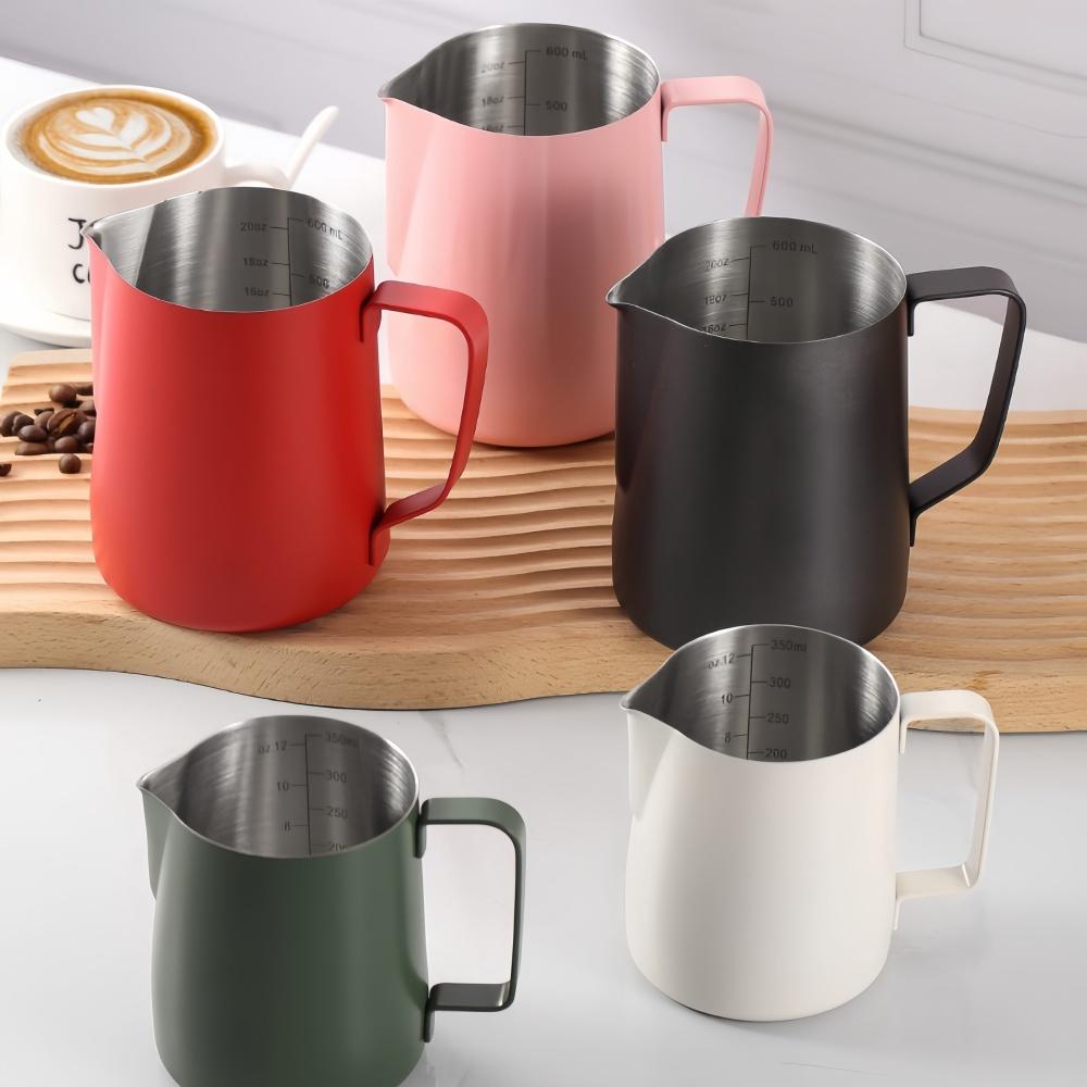 350/600ML Coffee Milk Frothing Pitcher Jug 304 Stainless Steel Precise Scale High Quality Latte Barista Professional CafeUtensil