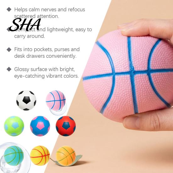 Stress Management Tool Soccer Basketball Ball, TPR Fidget Squeeze Toy for Adults Hand Therapy Kids, Soft Decompression Anxiety Relief, Party Birthday