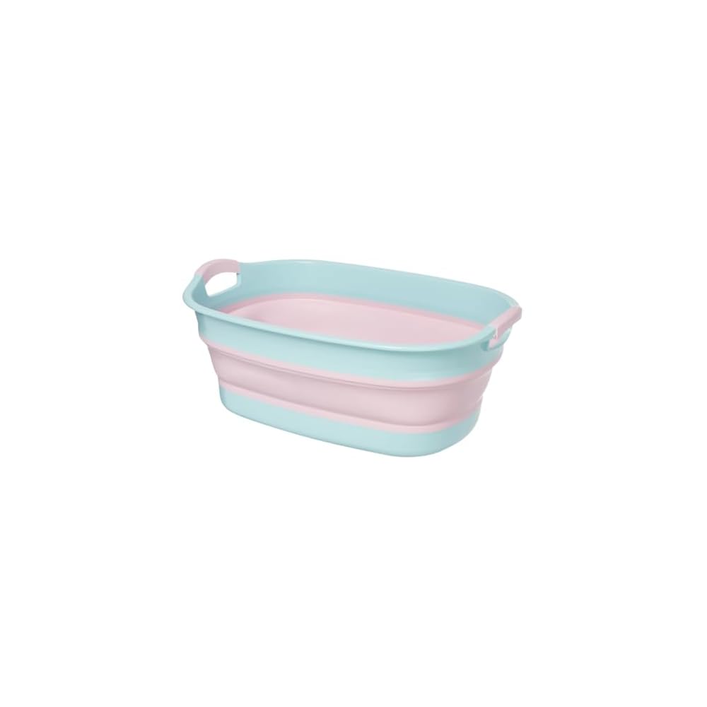 Isetou Pet Bath Soft Tub Wide Pink 23L (600cm W x 400cm D x 100cm H) Made in Japan, Foldable, with