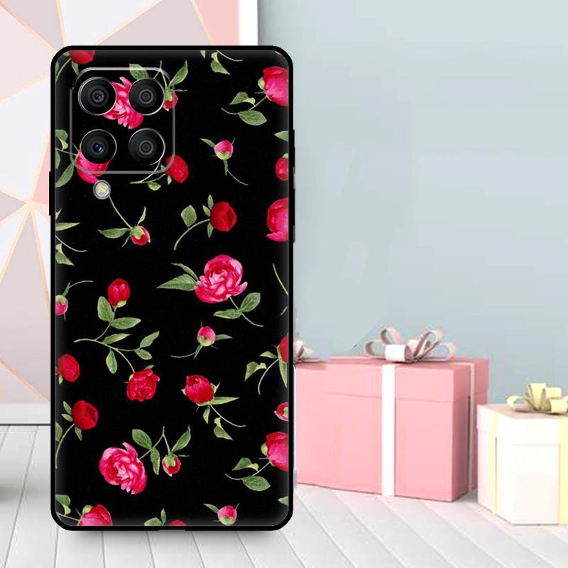 Красивый Сад Красные Розы Цветы Чехол Для Samsung Galaxy M56 M52 M32 M53 M16 M11 M21 M31 M35 M12 M13 M14 M15 M36 M55 M34 M54