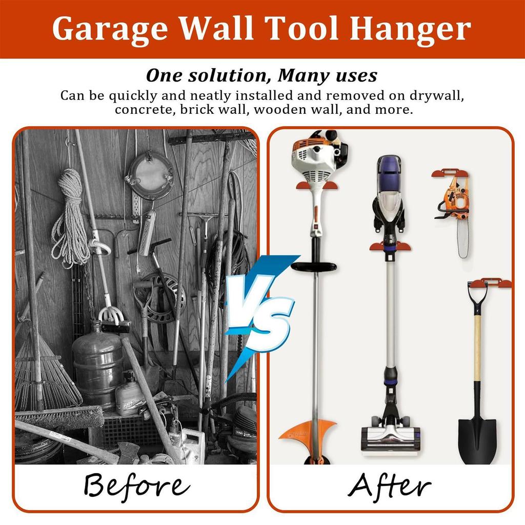 Weedeater Rack Utility Hooks For Garage Tool Organizers And Storage Wall Mounted Organization Holder Rack For Utility Closets