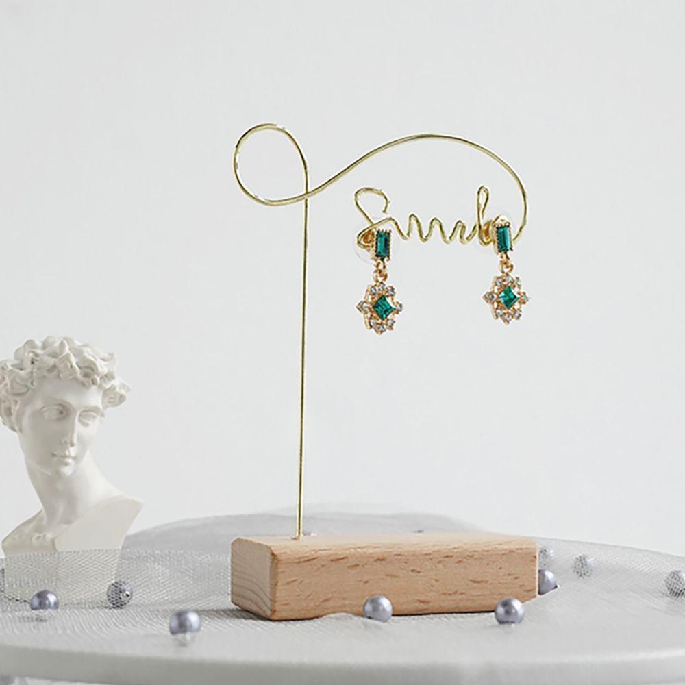 Holder Desktop Ornament Necklace Storage Wood Base Rack Bracelet Earring Jewelry Display Stand