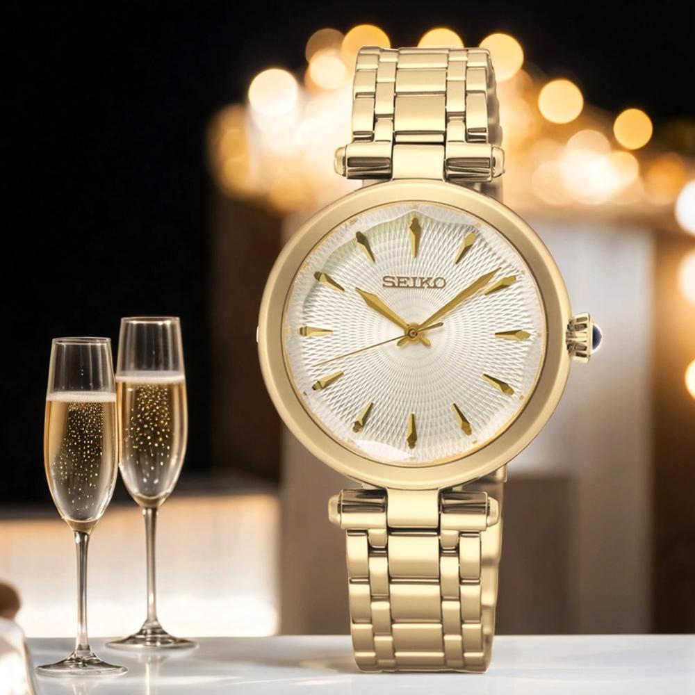 Seiko Классические кварцевые сапфировые женские часы из нержавеющей стали SRZ554P1