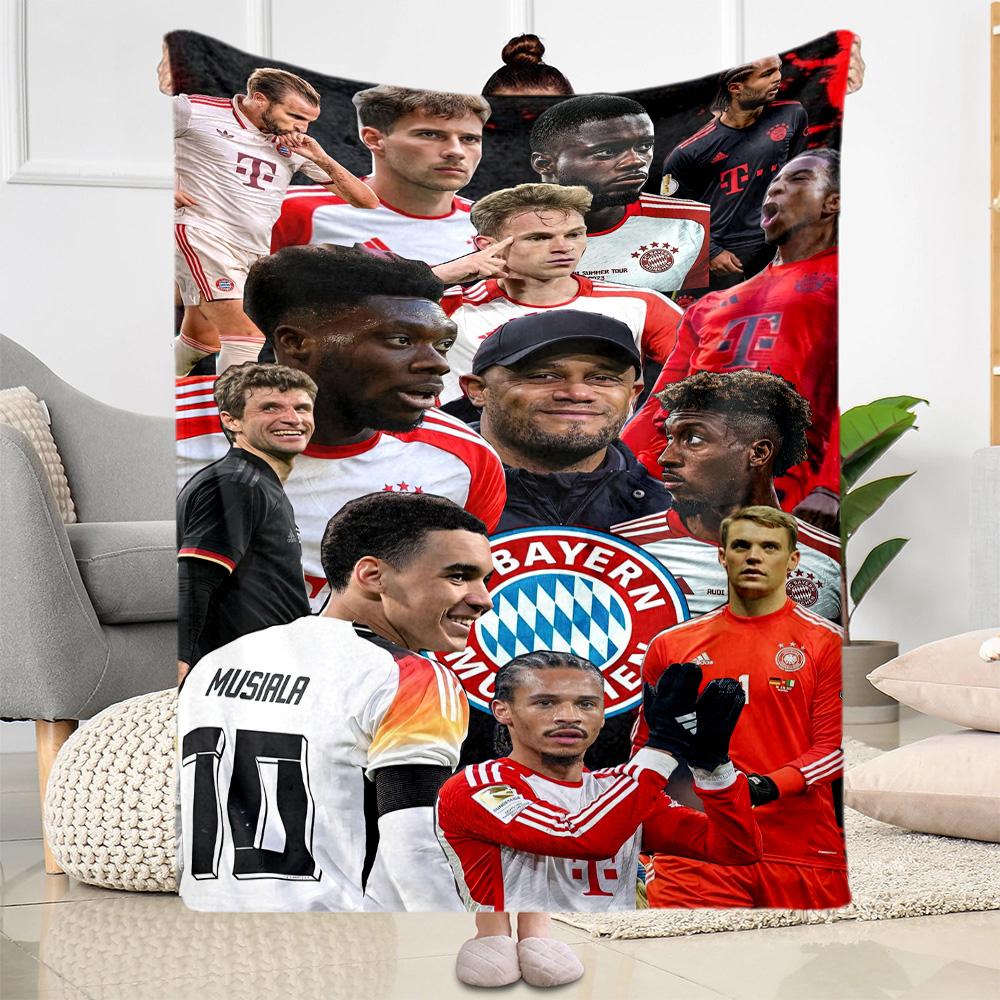 Bayern Munich Blanket Durable Comfort Great for Office Office Chair Sofa Four Seasons Multipurpose Warmthful Decor